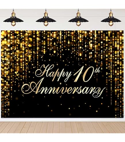 Amazon.com: HAMIGAR 6x4ft Happy 10th Anniversary Banner Backdrop